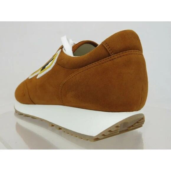PRADA 2EG286 CAMEL SUEDE STRIPE LOGO LOW TOP LACE UP SNEAKERS 8 / US 9 ITALY - Picture 6 of 12